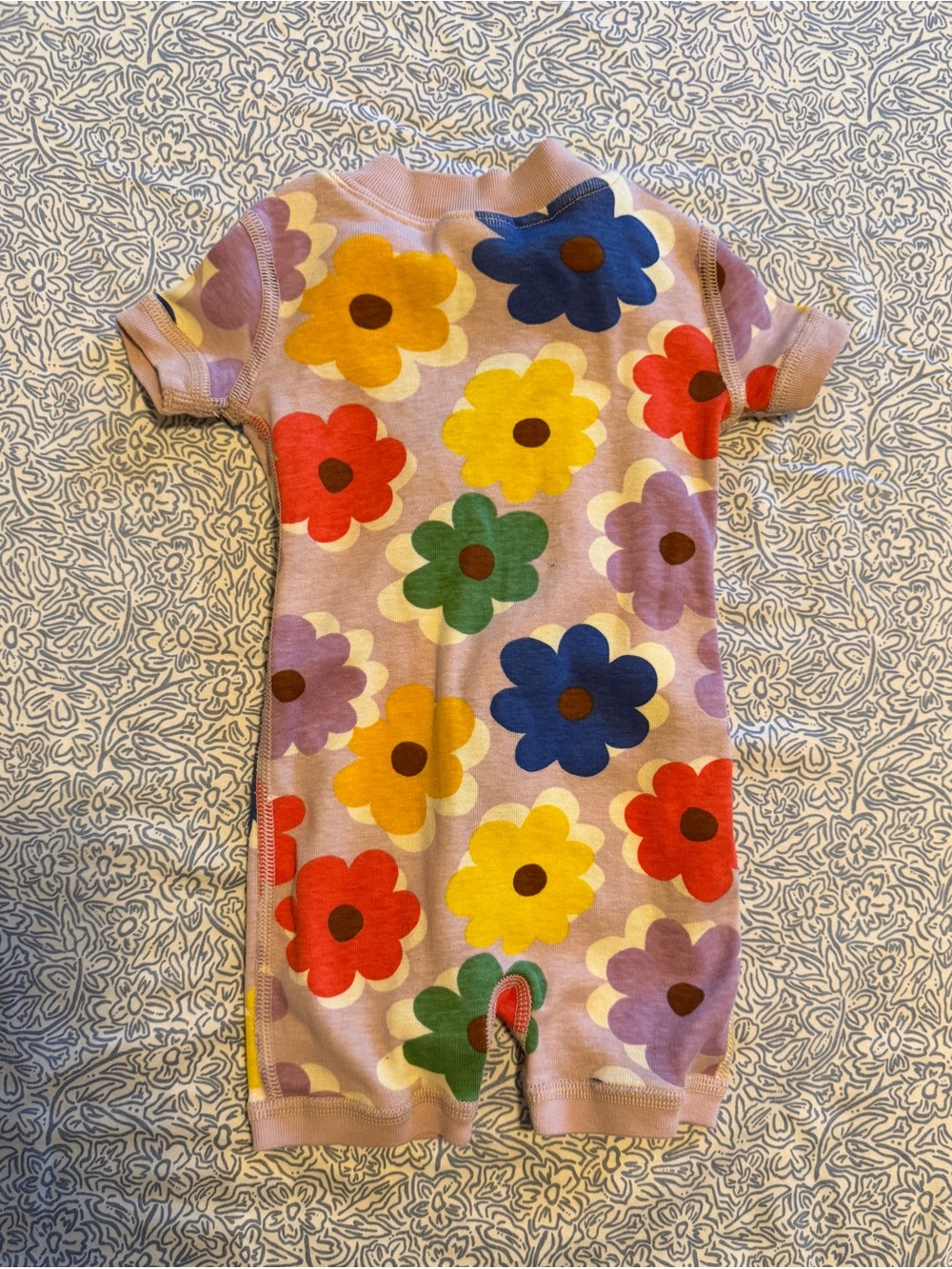Hanna Andersson Pink Floral Short-Sleeve One-Piece Bodysuit - Picture 5 of 6